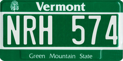 VT license plate NRH574