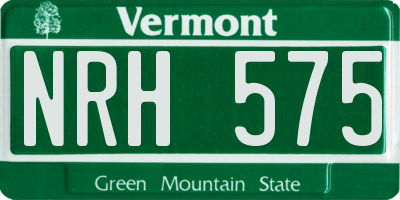 VT license plate NRH575