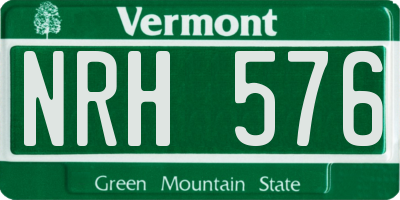 VT license plate NRH576