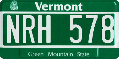 VT license plate NRH578