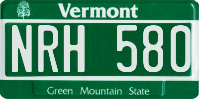 VT license plate NRH580