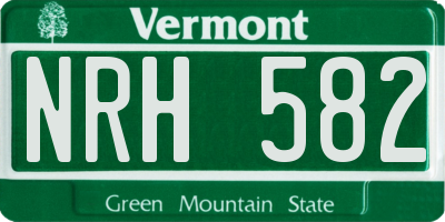 VT license plate NRH582