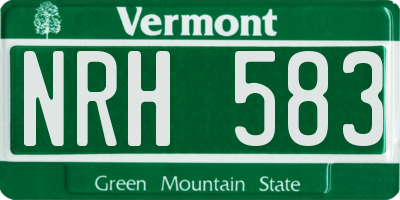 VT license plate NRH583
