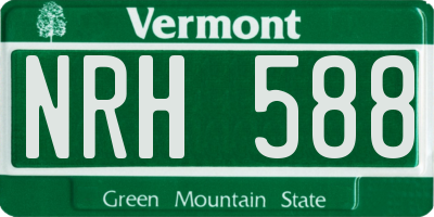VT license plate NRH588
