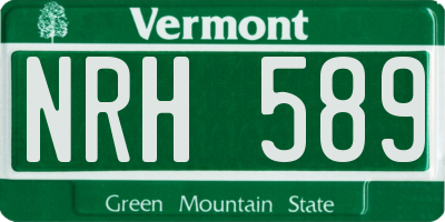 VT license plate NRH589