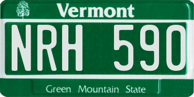 VT license plate NRH590