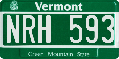 VT license plate NRH593