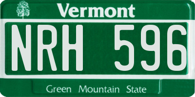VT license plate NRH596