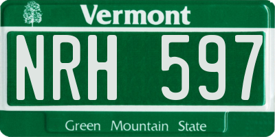 VT license plate NRH597