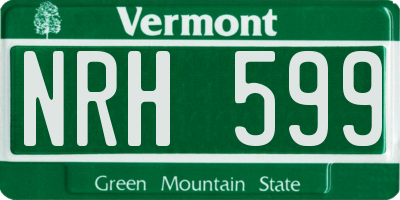 VT license plate NRH599