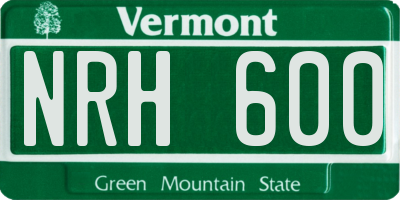 VT license plate NRH600