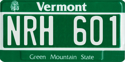 VT license plate NRH601