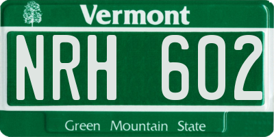 VT license plate NRH602