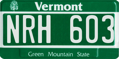 VT license plate NRH603