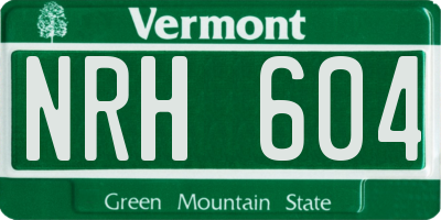 VT license plate NRH604