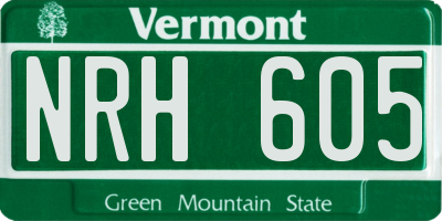 VT license plate NRH605