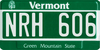 VT license plate NRH606