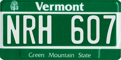 VT license plate NRH607