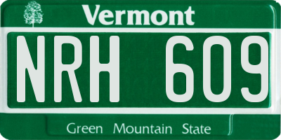 VT license plate NRH609