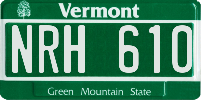 VT license plate NRH610