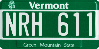 VT license plate NRH611