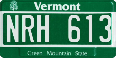 VT license plate NRH613