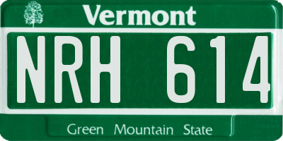 VT license plate NRH614