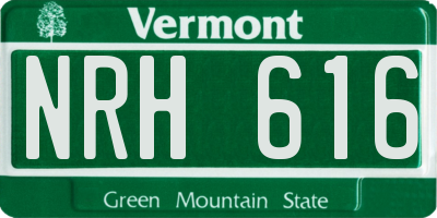 VT license plate NRH616