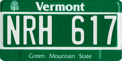 VT license plate NRH617