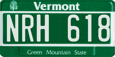 VT license plate NRH618