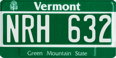 VT license plate NRH632