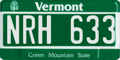 VT license plate NRH633