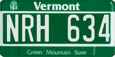 VT license plate NRH634