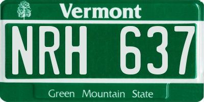 VT license plate NRH637