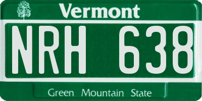 VT license plate NRH638