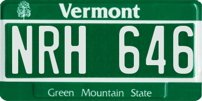 VT license plate NRH646