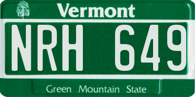 VT license plate NRH649