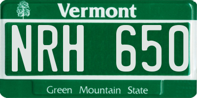 VT license plate NRH650