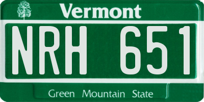 VT license plate NRH651