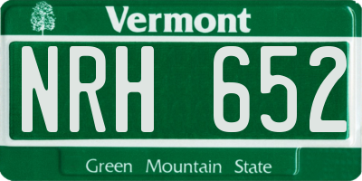 VT license plate NRH652