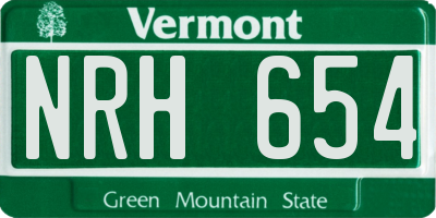 VT license plate NRH654
