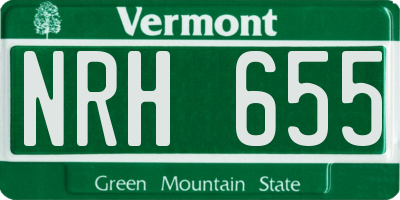 VT license plate NRH655