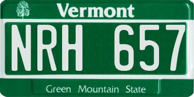 VT license plate NRH657