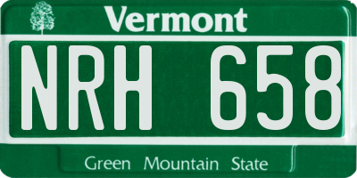 VT license plate NRH658