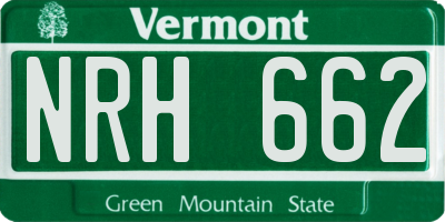 VT license plate NRH662