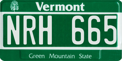 VT license plate NRH665