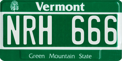 VT license plate NRH666