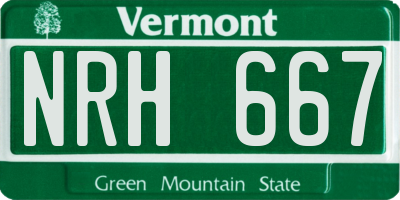 VT license plate NRH667