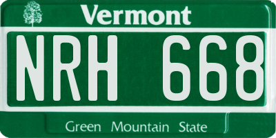 VT license plate NRH668