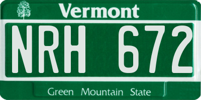 VT license plate NRH672